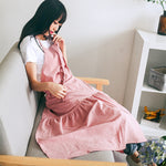棉麻魚尾長款修身圍裙花店美甲店工作服