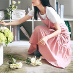 棉麻魚尾長款修身圍裙花店美甲店工作服