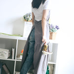 棉麻魚尾長款修身圍裙花店美甲店工作服