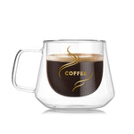 雙層杯 辦公杯 保溫雙層咖啡杯 咖啡玻璃杯，有標籤，無標籤