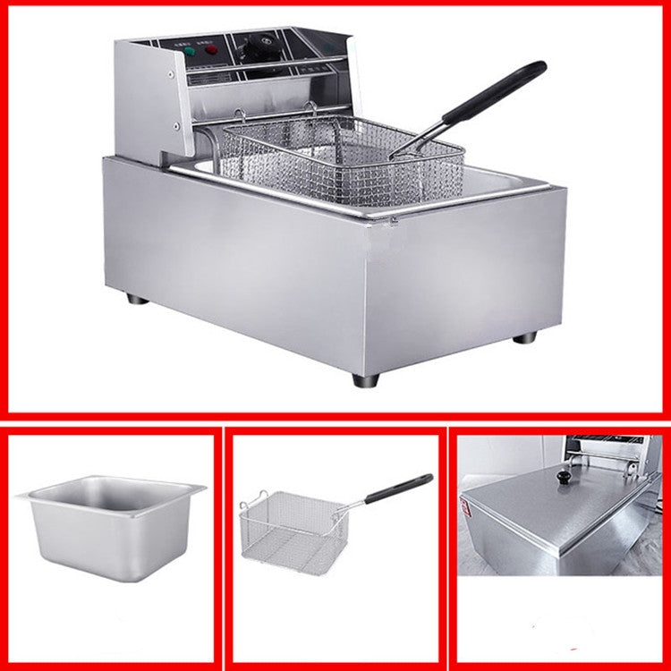 Desktop Thickening Electric Fryer Fried Chicken Legs Fries Stainless Steel Electric Fryer With Basket, Desktop Electric Fryer