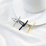 創意簡約幾何開口戒指個性珠寶，黑色，銀色，金色