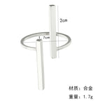創意簡約幾何開口戒指個性珠寶，黑色，銀色，金色