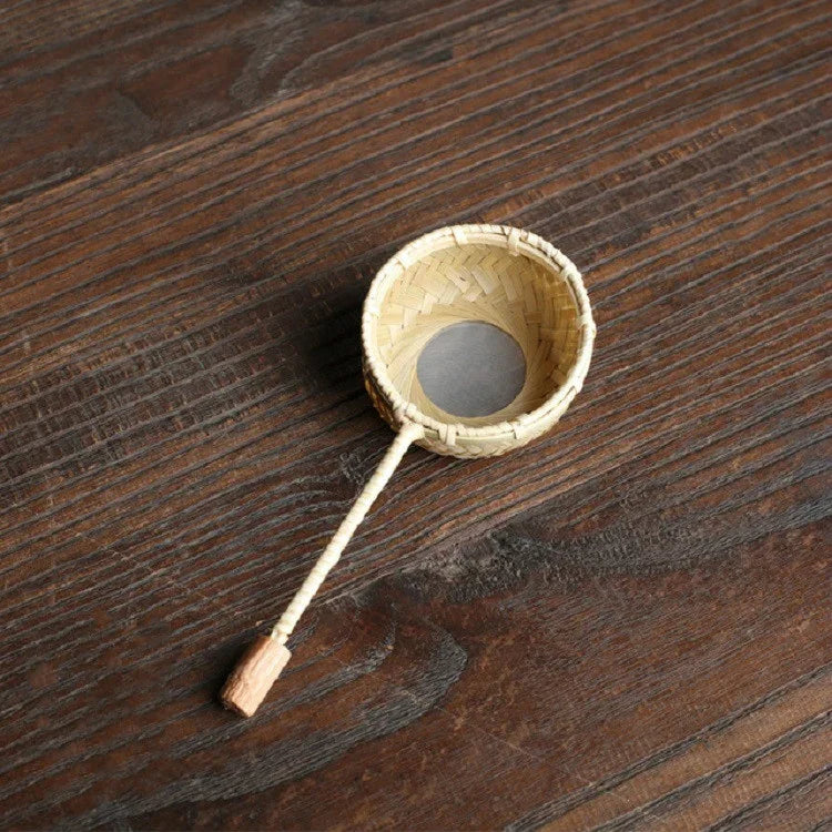 竹編創意濾器可重複使用茶濾器，竹根茶漏，竹桿紗梅茶漏，竹桿孔茶漏，帶手柄藤茶漏，竹編茶漏，竹籃茶漏