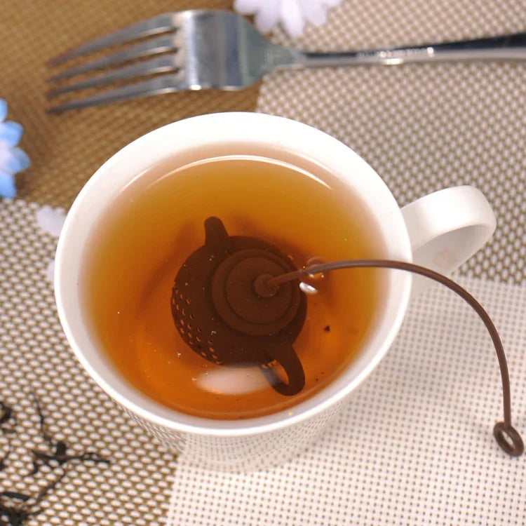 3件套創意矽膠茶包茶壺形狀茶濾器安全清潔茶濾器