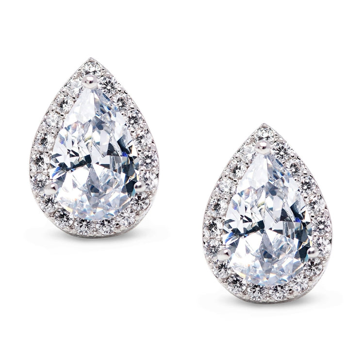 Heart Seed Drop Earrings Zircon Fashion Stud Earrings, rose gold, gold, White