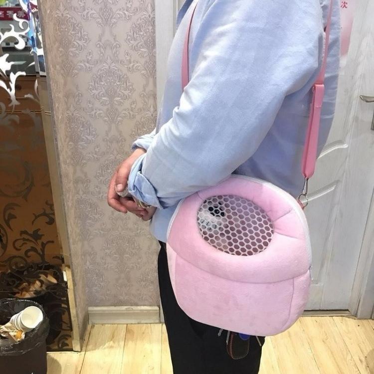 寵物包 小型寵物倉鼠提袋 純色牽繩旅行包，S
