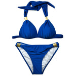 2 合 1 性感純色泳衣套裝 女士海灘比基尼泳裝，S，M，L，XL，XXL