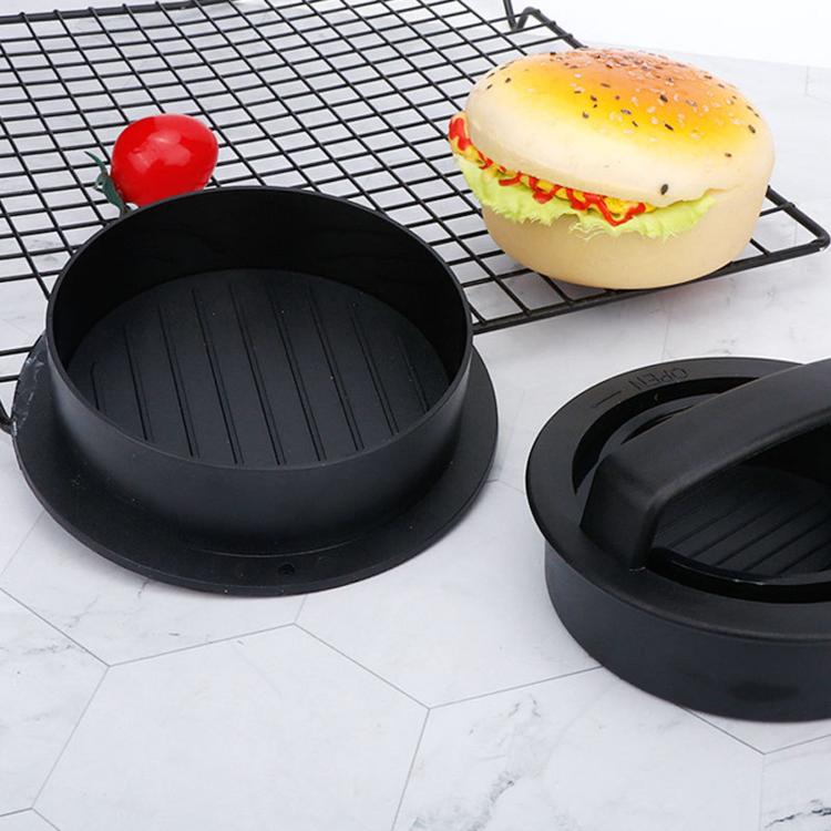 LsCook 漢堡肉餅壓模工具肉餅成型器，2件黑色