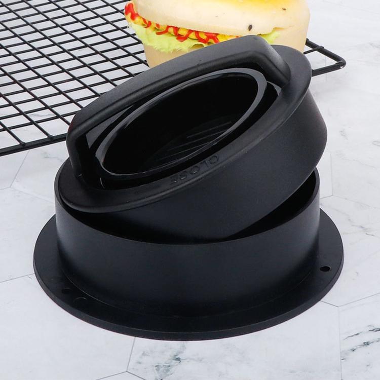 LsCook 漢堡肉餅壓模工具肉餅成型器，2件黑色