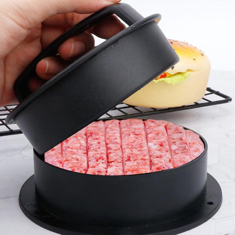 LsCook 漢堡肉餅壓模工具肉餅成型器，2件黑色