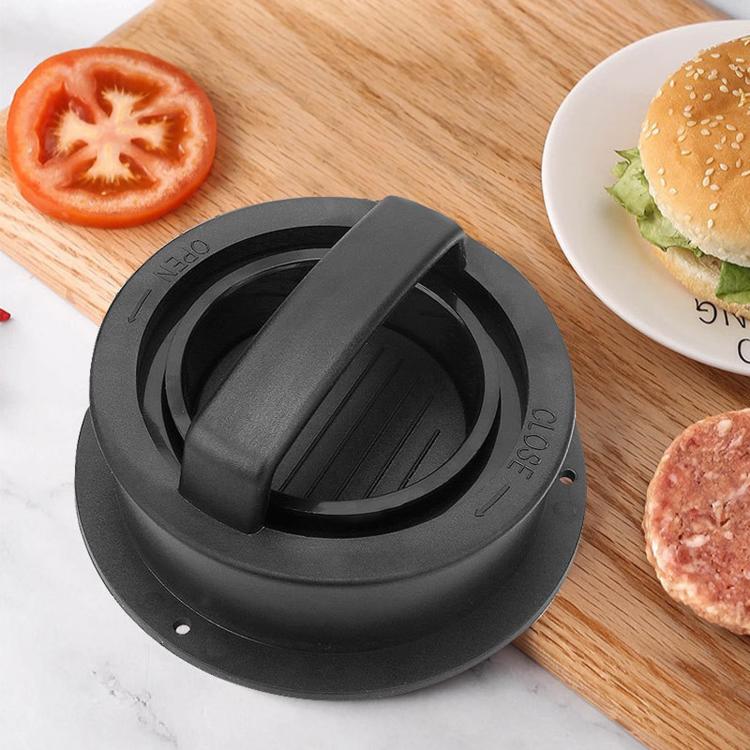 LsCook 漢堡肉餅壓模工具肉餅成型器，2件黑色