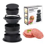 LsCook 漢堡肉餅壓模工具肉餅成型器，2件黑色