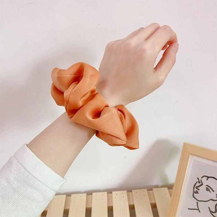 2件套大腸圈髮帶女士布料馬尾無縫彈性髮飾