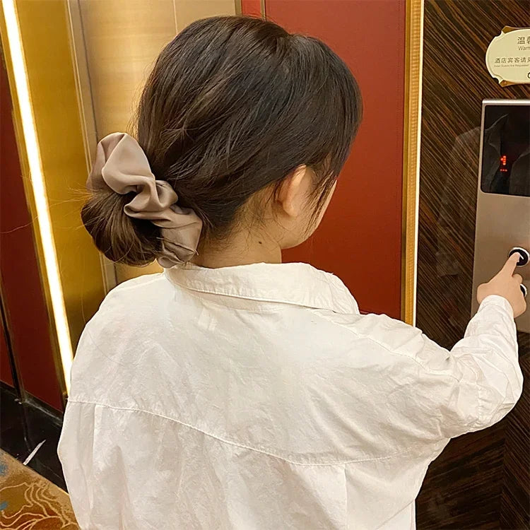 2件套大腸圈髮帶女士布料馬尾無縫彈性髮飾