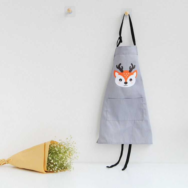 卡通動物棉質無袖罩衫親子圍裙，兒童圍裙S，成人圍裙L