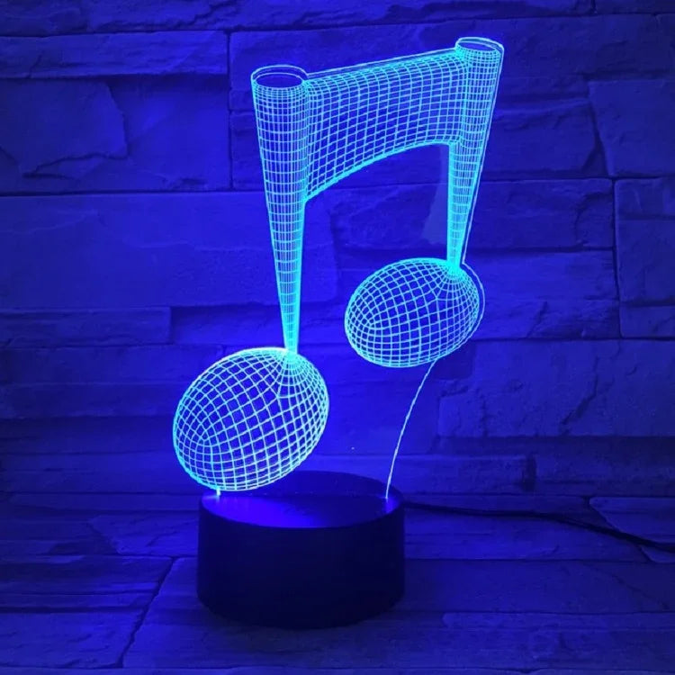音符3D視覺燈觸控彩色變換裝飾桌燈 LED 夜燈