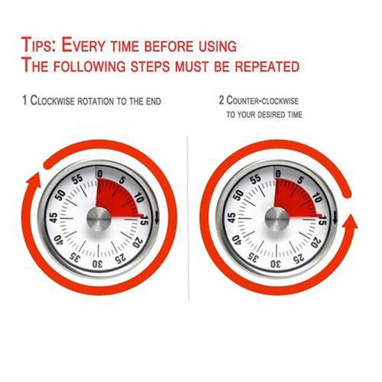 Kitchen Timer Countdown Timer with Magnetic Stainless Steel Timer, 8cm Red, 6cm Black