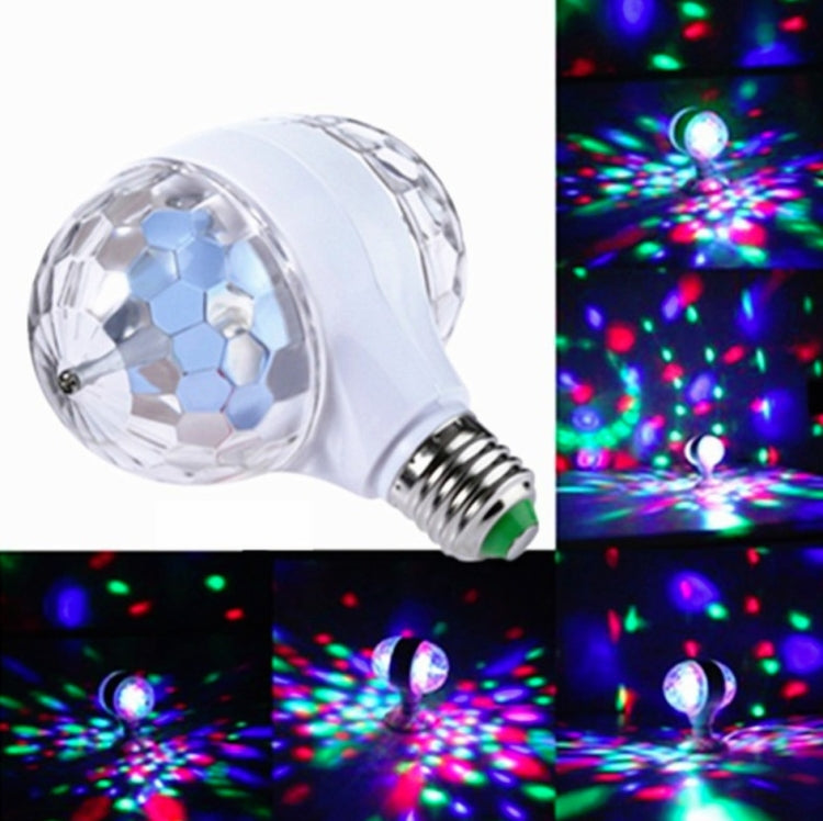 E27 6W LED 雙頭彩色燈泡旋轉魔球舞台燈雷射投影燈 E27