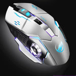WARWOLF Q8無線可充電滑鼠發光遊戲滑鼠