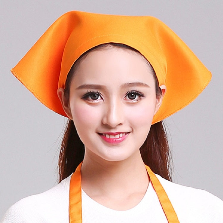 男女服務員廚房工作頭巾三角巾廚師帽，可調節