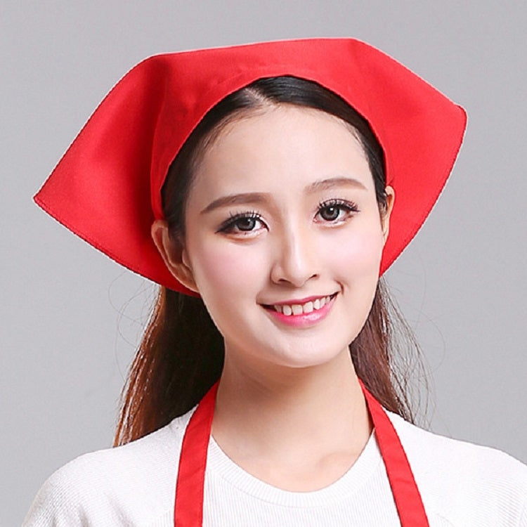 男女服務員廚房工作頭巾三角巾廚師帽，可調節