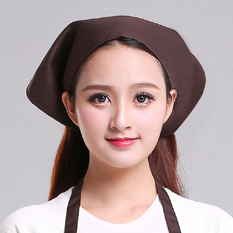 男女服務員廚房工作頭巾三角巾廚師帽，可調節