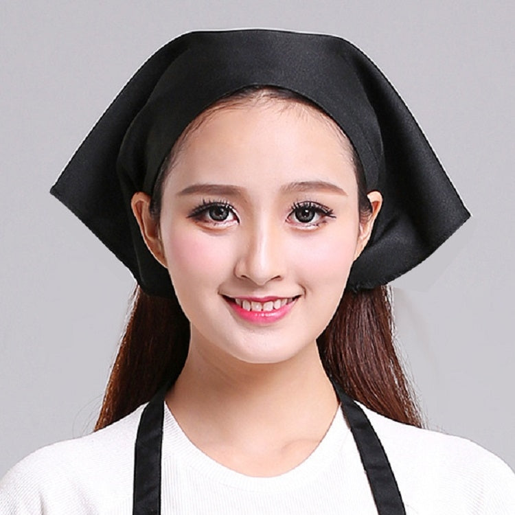 男女服務員廚房工作頭巾三角巾廚師帽，可調節