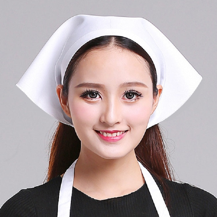 男女服務員廚房工作頭巾三角巾廚師帽，可調節