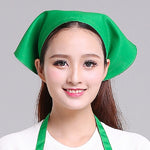 男女服務員廚房工作頭巾三角巾廚師帽，可調節