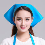 男女服務員廚房工作頭巾三角巾廚師帽，可調節