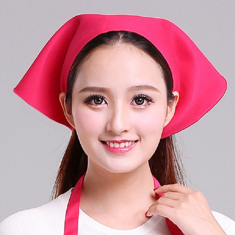 男女服務員廚房工作頭巾三角巾廚師帽，可調節