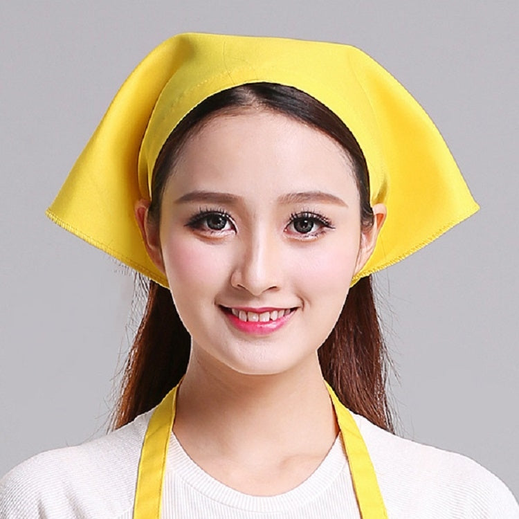 男女服務員廚房工作頭巾三角巾廚師帽，可調節