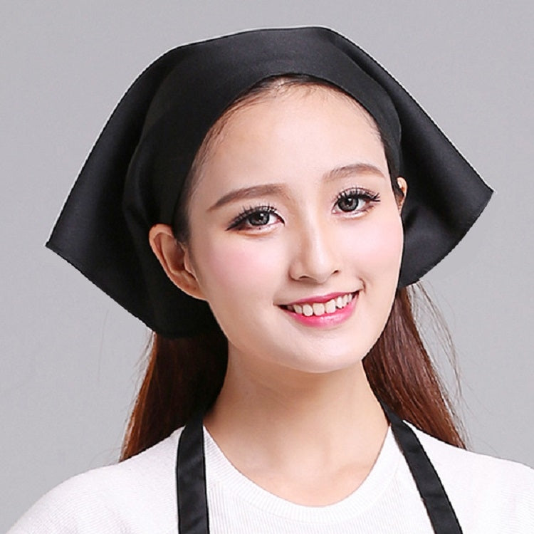 男女服務員廚房工作頭巾三角巾廚師帽，可調節