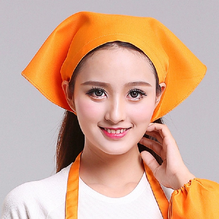 男女服務員廚房工作頭巾三角巾廚師帽，可調節