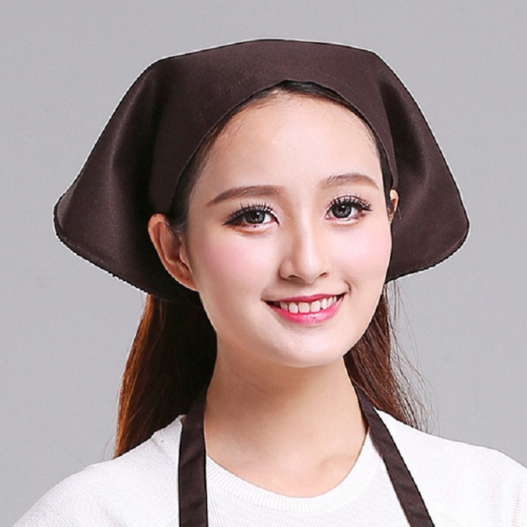 男女服務員廚房工作頭巾三角巾廚師帽，可調節