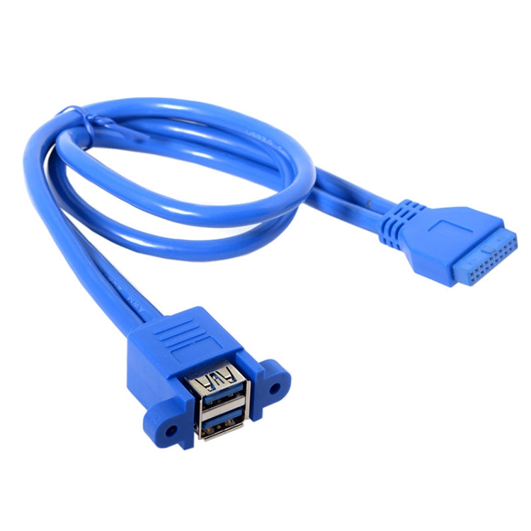 主機板 20針雙向 USB3.0 延長線，帶耳擋線，藍色