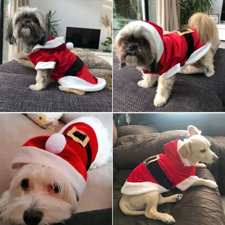 聖誕狗衣小型犬聖誕老人狗服冬季寵物外套, L, M, S, XS, XXS