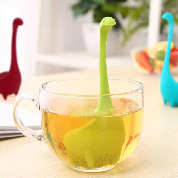 食品級PP烹飪恐龍造型茶濾器尼斯湖水怪形狀耐熱全茶濾器茶具咖啡工具