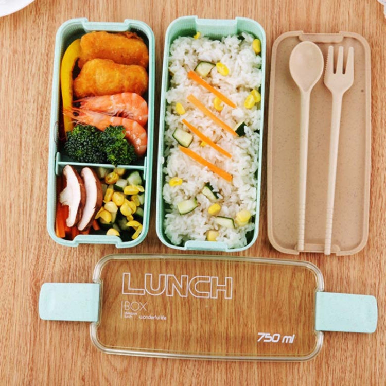 900ml三層便當盒午餐盒食品容器麥稈材質可微波餐具午餐盒