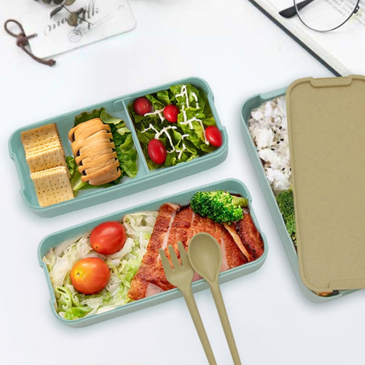 900ml三層便當盒午餐盒食品容器麥稈材質可微波餐具午餐盒