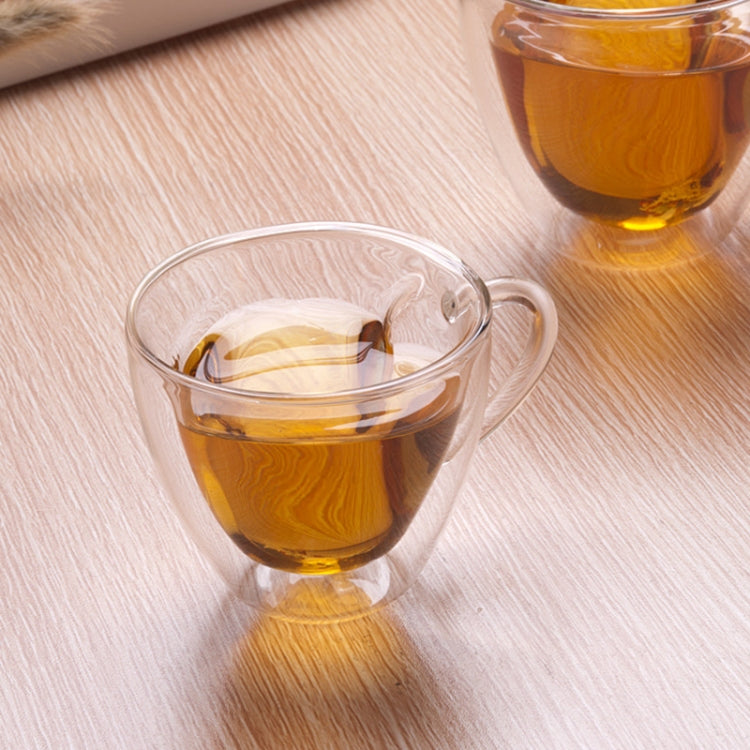 心形雙層玻璃杯耐熱透明茶杯