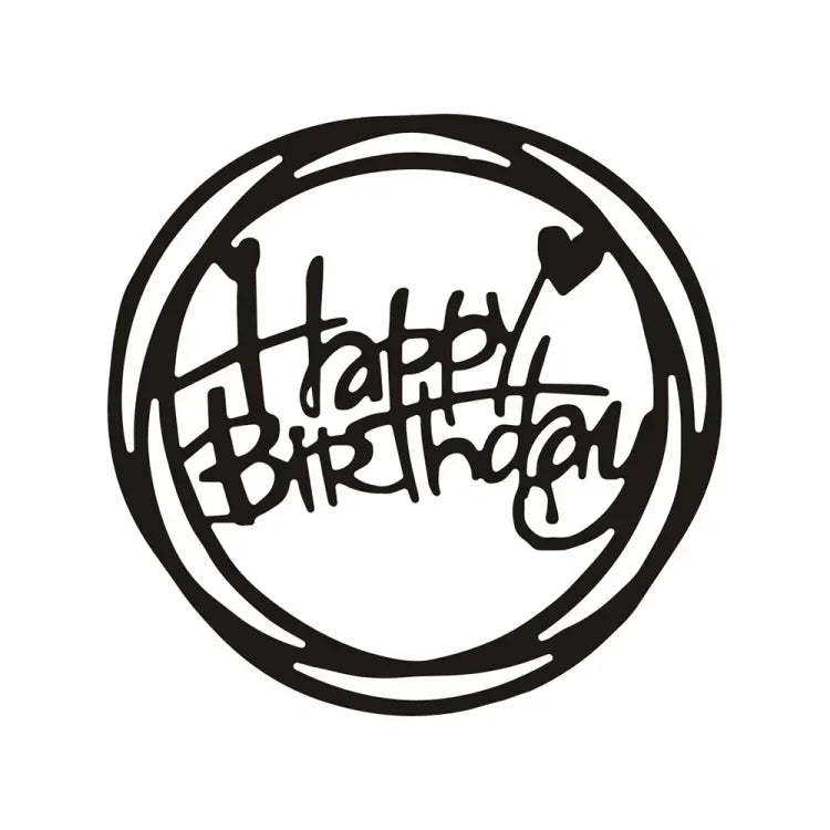 圓形生日快樂刀模 DIY夾書相冊賀卡製作模板，圓形生日快樂形狀