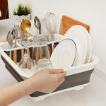 可折疊碗碟架 餐具架 便攜碗架 碗槽設計排水籃