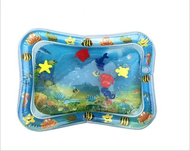 嬰兒充氣水族館玩水墊 俯臥墊玩具墊，淺藍色66*50cm，白色60*50cm，藍色60*50cm