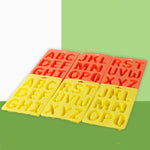 A-Z 3件字母冰塊盒矽膠冰盤套裝，3合1字母形狀（橙色）
