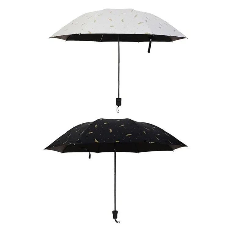 羽毛圖案傘雙用三折手動控制便攜防曬雨傘防風陽傘
