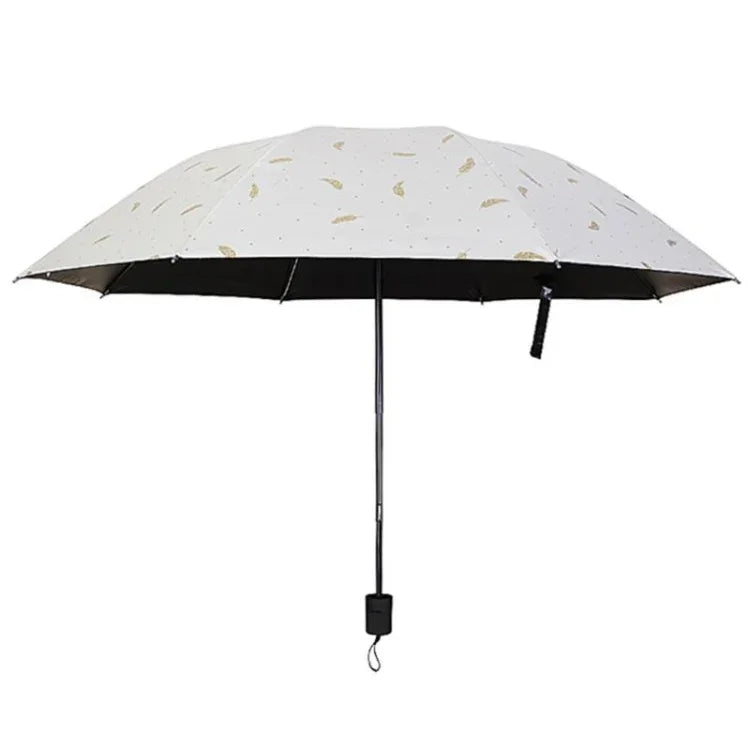 羽毛圖案傘雙用三折手動控制便攜防曬雨傘防風陽傘