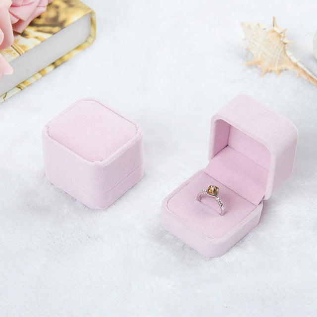 3件套婚禮珠寶配件方形絨面珠寶盒珠寶展示盒禮品盒戒指耳環盒