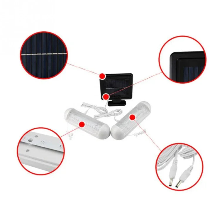 雙燈壁掛式LED太陽能棚燈IP44防水戶外拉燈
